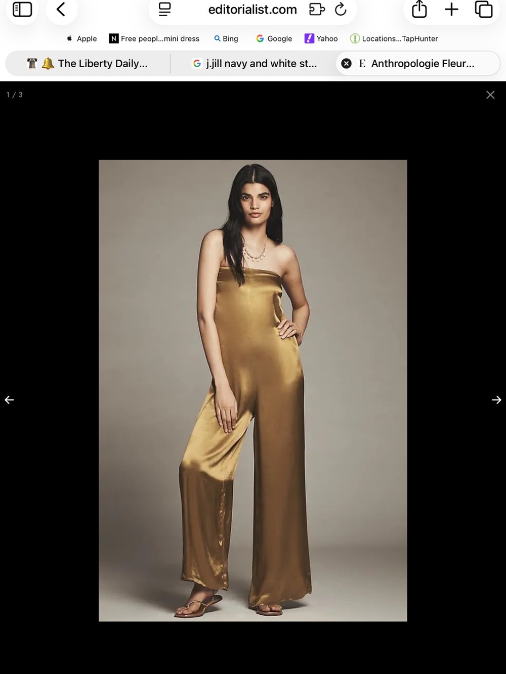 Anthropologie Fleur Strapless Wide-Leg Satin Jumpsuit in dark yellow-Small-NWT
